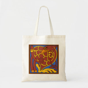 Book Of Kells Celtic Knot Mediaeval Bird Tote Bag