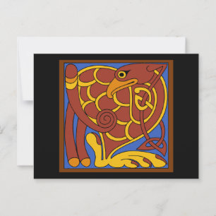 Book Of Kells Celtic Knot Medieval Bird Postcard