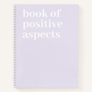 Book of Positive Aspects Minimalist Text Purple