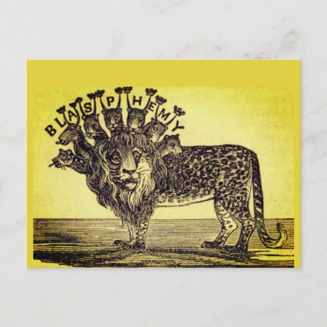 Book of Revelation Blasphemy Beast Postcard (Front)