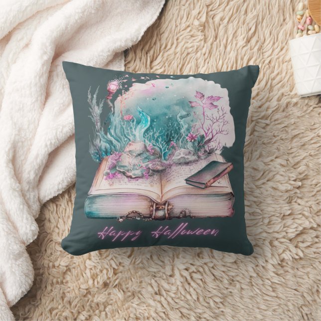 Book of Shadows Beautiful Green Halloween Cushion (Blanket)