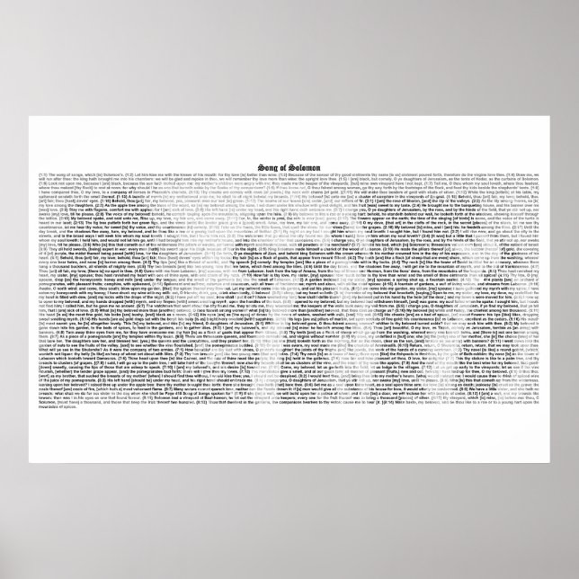Book of Song of Solomon (complete KJV text) Poster (Front)