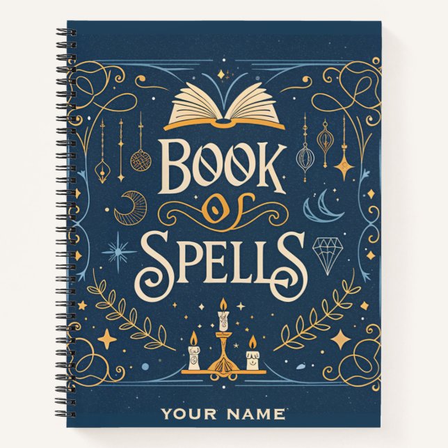 Book of Spells Lined Notebook - Witch's Grimoire  (Front)