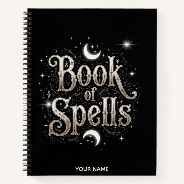 Book of Spells Lined Notebook - Witch's Grimoire & (Front)