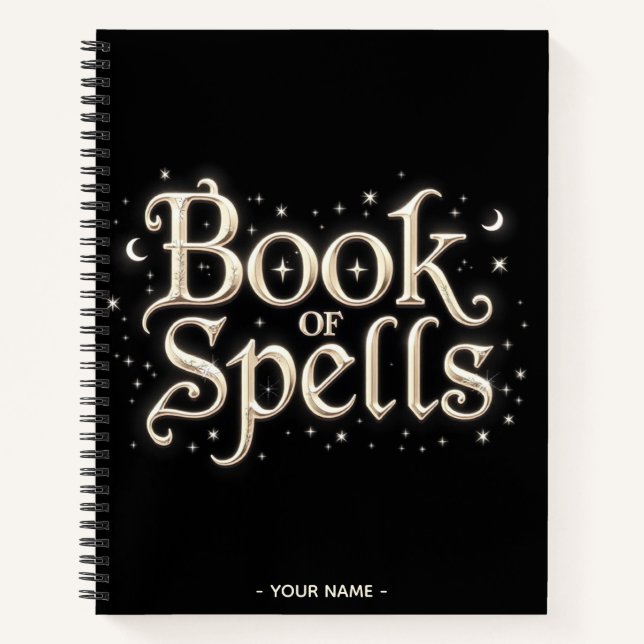 Book of Spells Lined Notebook - Witchy Journal  (Front)