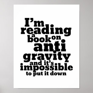 Book on Anti Gravity Funny Science Geek Puns Poster