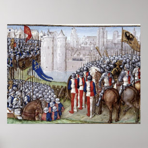book painting Medieval siege Poster