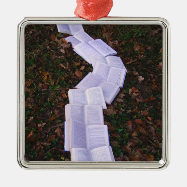 Book Path Reading Reader Metal Tree Decoration (Front)