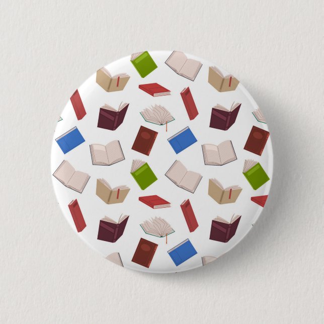 Book pattern 6 cm round badge (Front)
