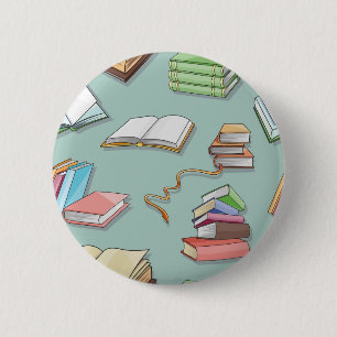 Book pattern 6 cm round badge