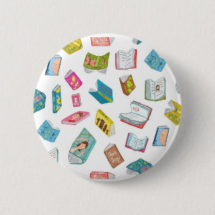 Book pattern 6 cm round badge