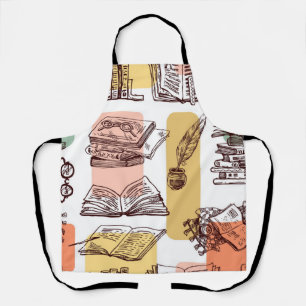 Book pattern apron
