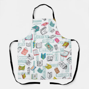 Book pattern apron