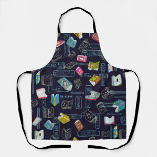 Book pattern apron