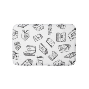 Book pattern bath mat