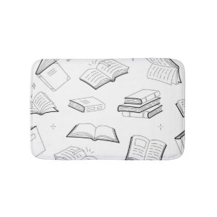 Book pattern bath mat