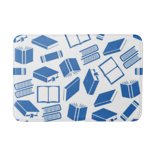 Book pattern bath mat