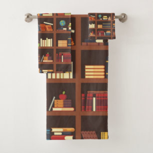 Book pattern bath towel set