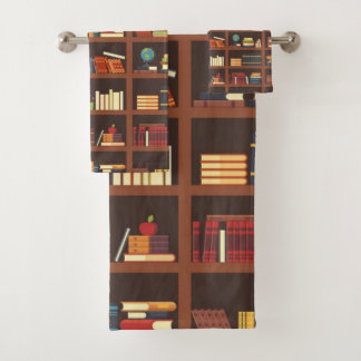Book pattern bath towel set