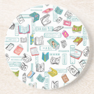 Book pattern coaster