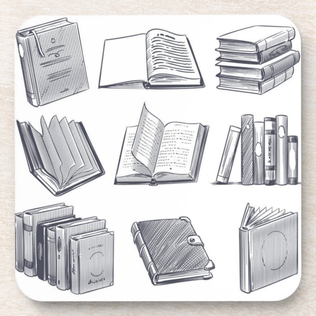 Book pattern coaster (Front)