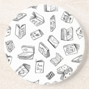 Book pattern coaster