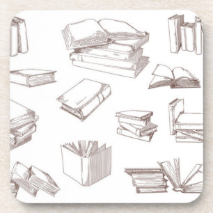 Book pattern coaster