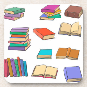 Book pattern coaster