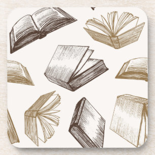 Book pattern coaster