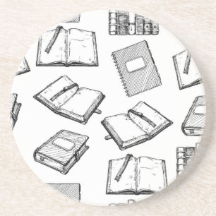 Book pattern coaster