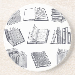 Book pattern coaster