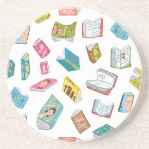 Book pattern coaster