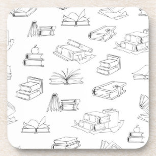 Book pattern coaster