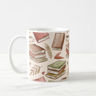 Book pattern coffee mug