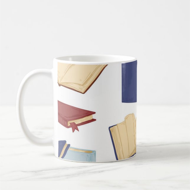Book pattern coffee mug (Left)