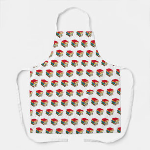 Book Pattern Colourful Pile of Books Apron