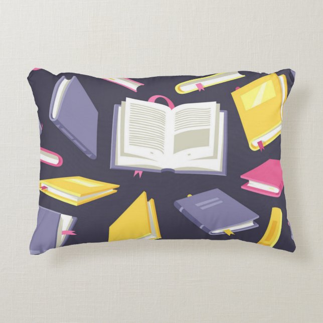 Book pattern decorative cushion (Front)