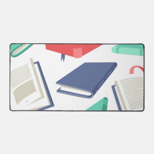 Book pattern desk mat