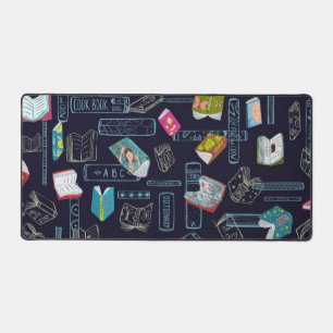 Book pattern desk mat