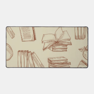 Book pattern desk mat