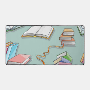 Book pattern desk mat