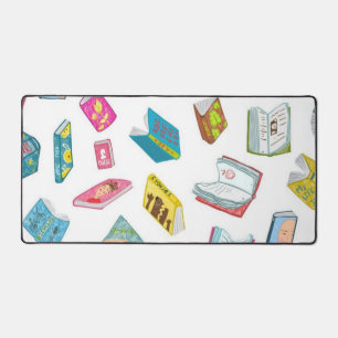 Book pattern desk mat