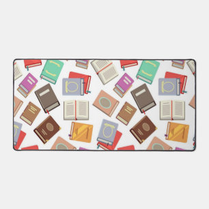 Book pattern desk mat