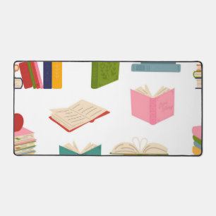 Book pattern desk mat