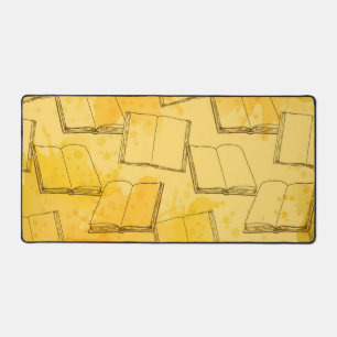 Book pattern desk mat