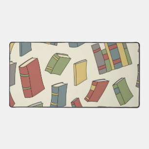 Book pattern desk mat