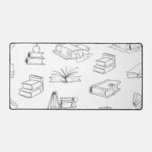 Book pattern desk mat