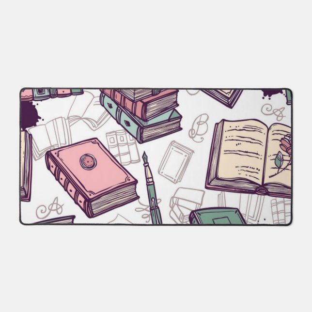 Book pattern desk mat (Front)