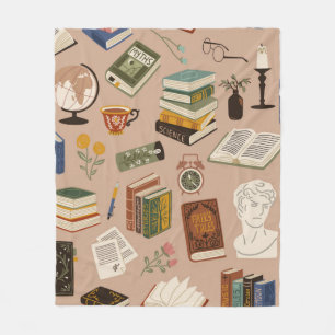 Book pattern fleece blanket