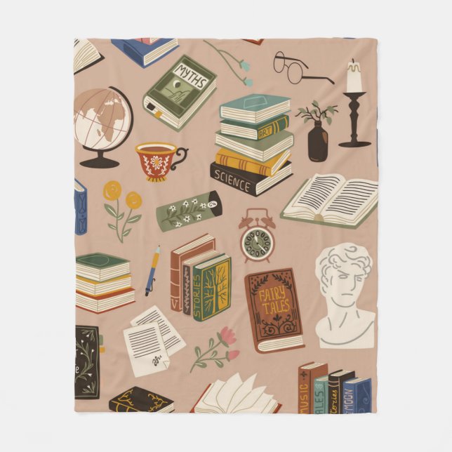 Book pattern fleece blanket (Front)